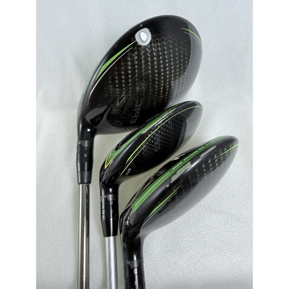LEFTY Set Men's Callaway Epic Flash -Driver, 5-Wood & 3-Wood Jailbreak Tech Golf